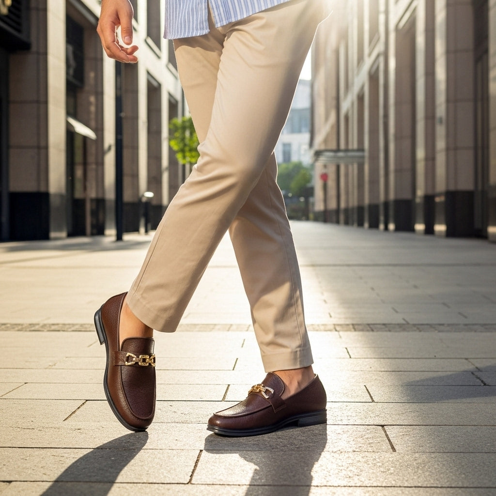 Moon Light Pattern Brown Premium Loafer