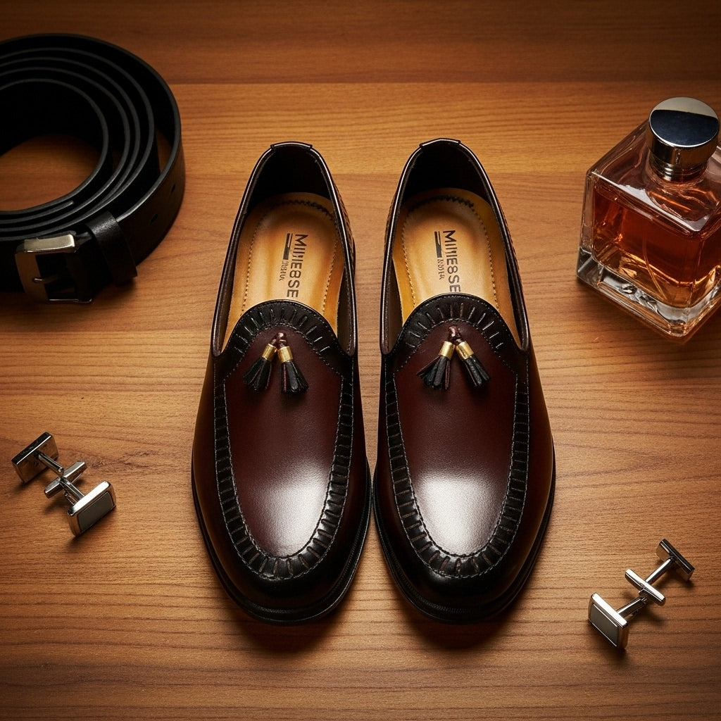 Pure Hand Made Leather Loafer With Comfortable Rubber Sole