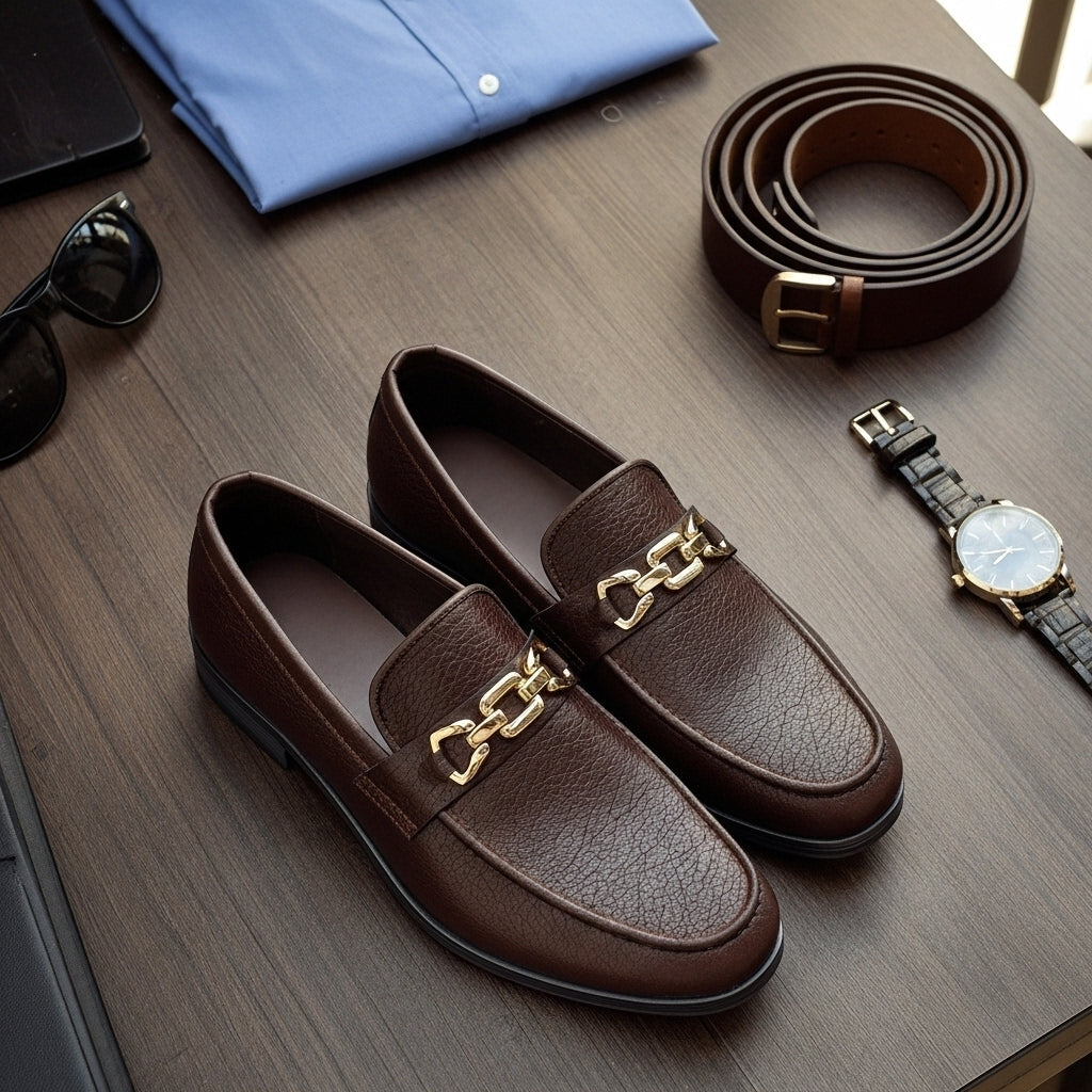 Moon Light Pattern Brown Premium Loafer