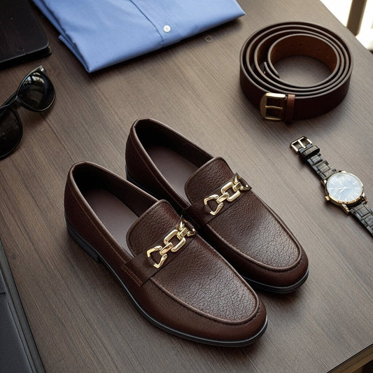 Moon Light Pattern Brown Premium Loafer